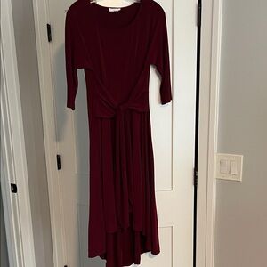 Signature by Robbie Bee Burgundy High Low Dress